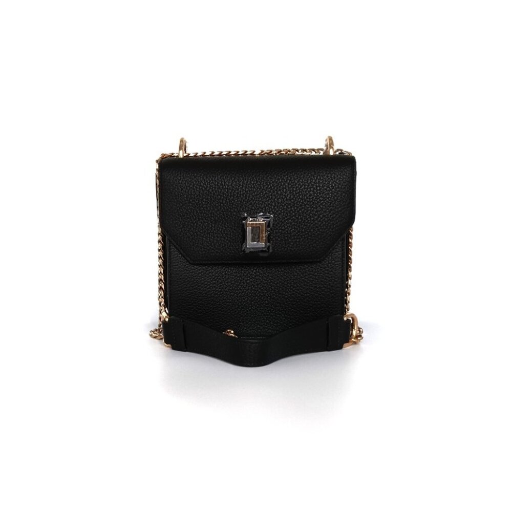 Origami Shoulder Bag Ebony Genuine Leather Handbag Luana Italy NWT